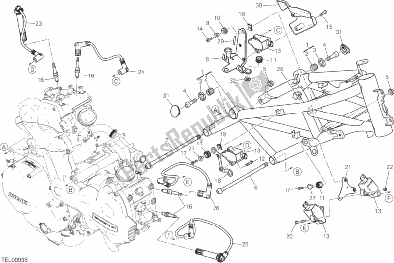Toutes les pièces pour le Cadre du Ducati Multistrada 1200 ABS Brasil 2016